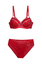 BELLAGIO Everyday Mesh Embroidered Panty PSET BP6004-RED