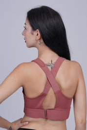 AXTZH Full Coverage Women’s Sports Bra – Perfect Blend of Strength, Comfort, and Style X0839-MARSALA-CP120