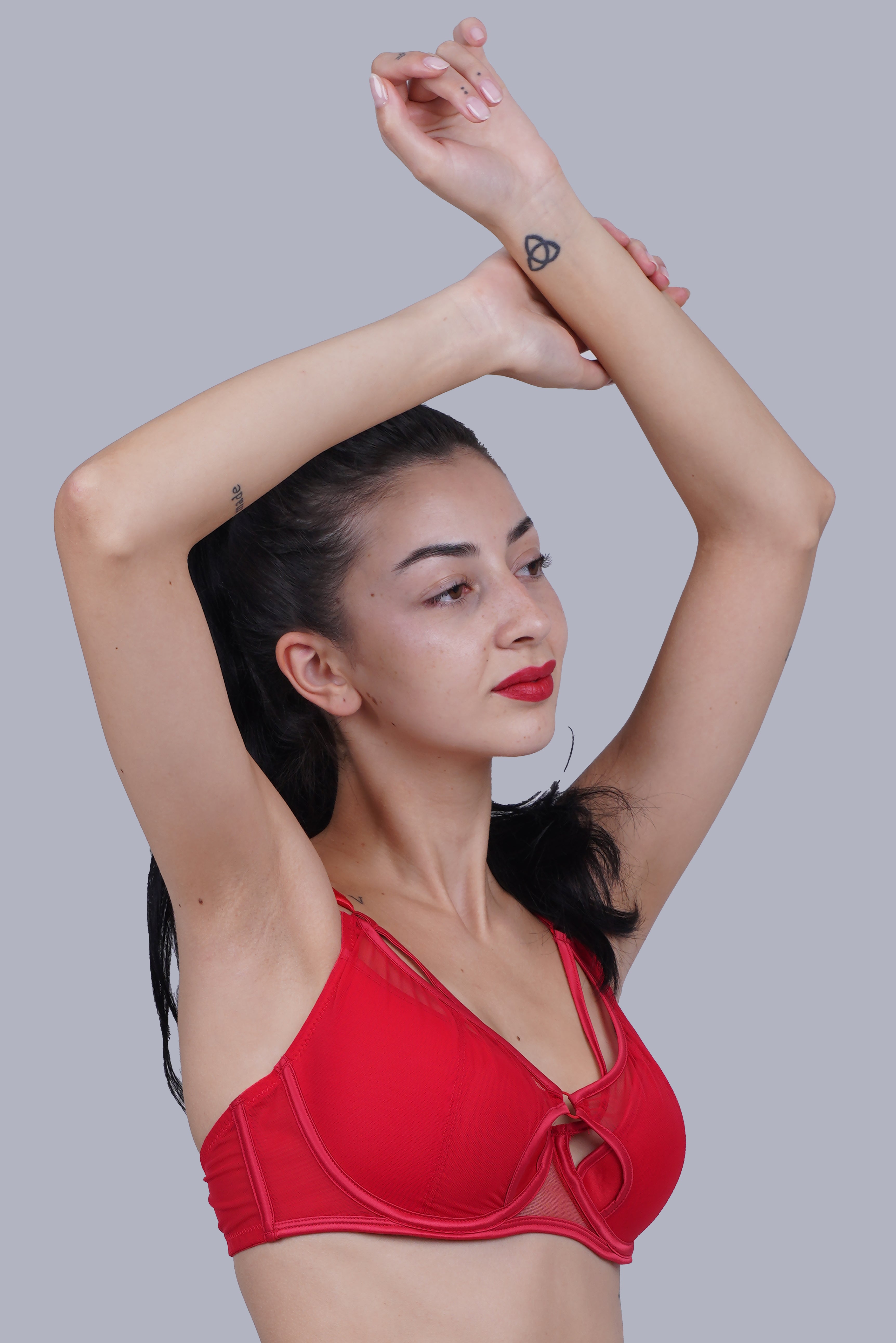 BELLAGIO One-piece bra paired with matching panty BB1002-CRIMSON-DN102