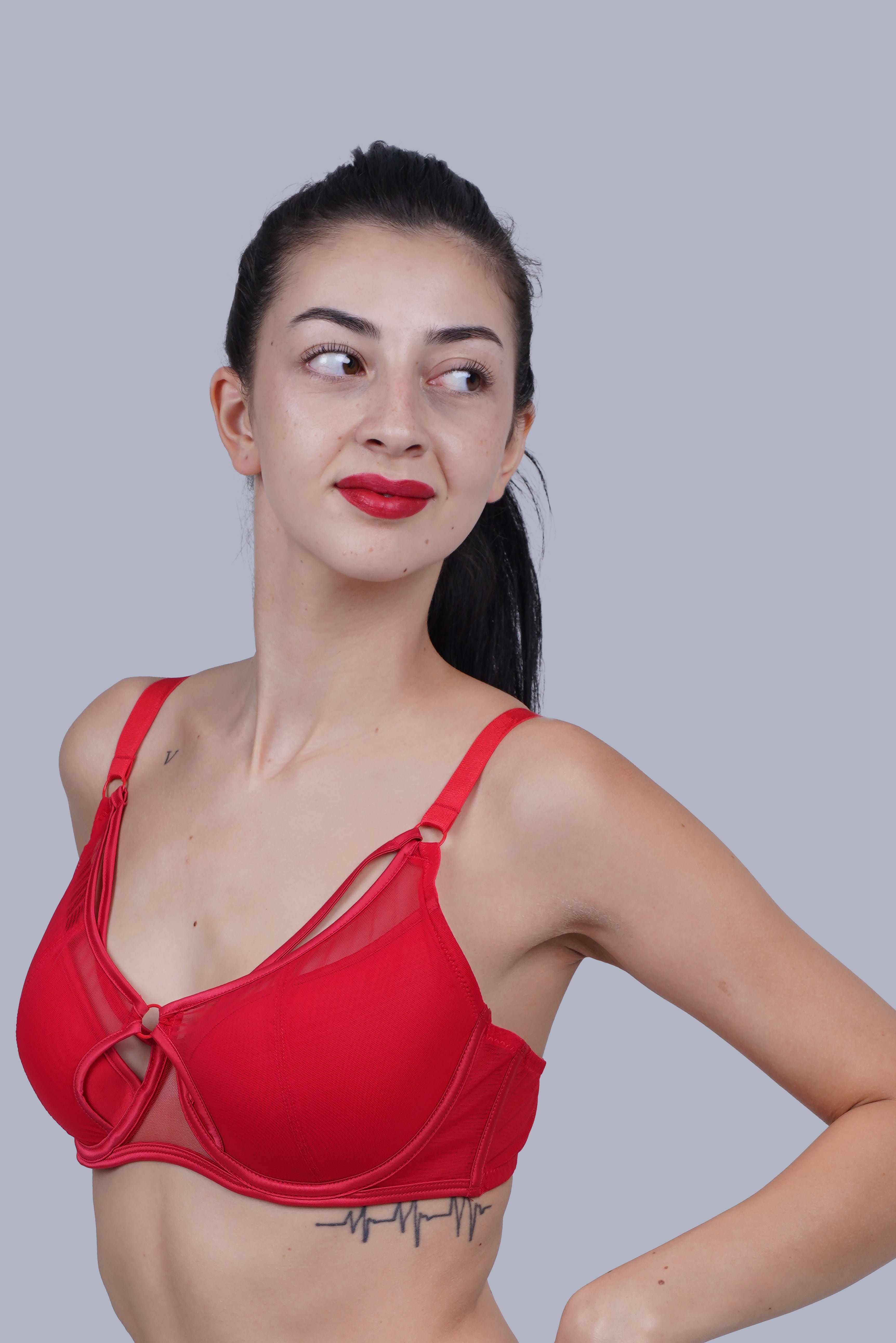 BELLAGIO One-piece bra paired with matching panty BB1002-CRIMSON-DN102