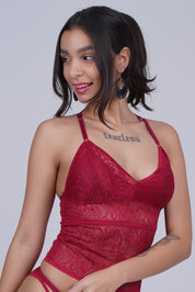 AXTZH Whisper Lace Bralette X5015-SCARLET-CN124
