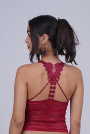 AXTZH Whisper Lace Bralette X5015-SCARLET-CN124