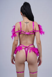 AXTZH Feather Me Not Bodysuit SBODYS0033-PINK-EIO