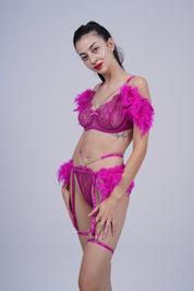 AXTZH Feather Me Not Bodysuit SBODYS0033-PINK-EIO