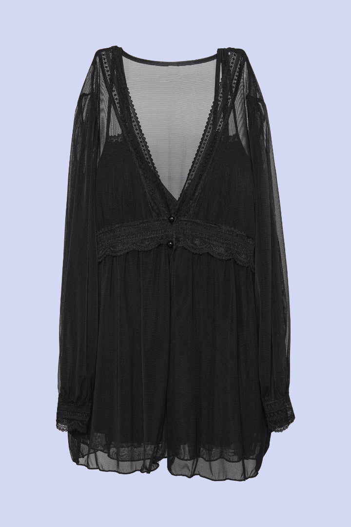 AXTZH Moonlit Charm Nightwear X0269-BLACK-NSL3PMO