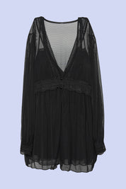 AXTZH Moonlit Charm Nightwear X0269-BLACK-NSL3PMO