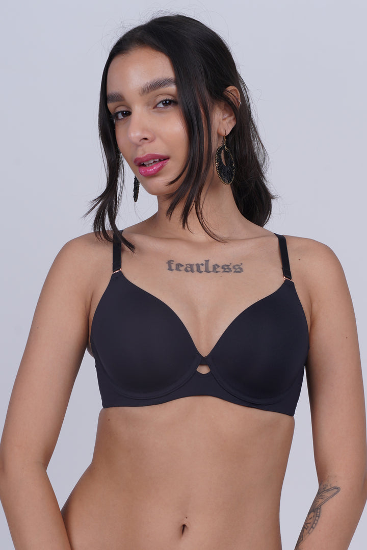 TRIUMPH Padded Underwire Bra with Modern Keyhole Detail and Sleek Contours-123I583-BLACK 04