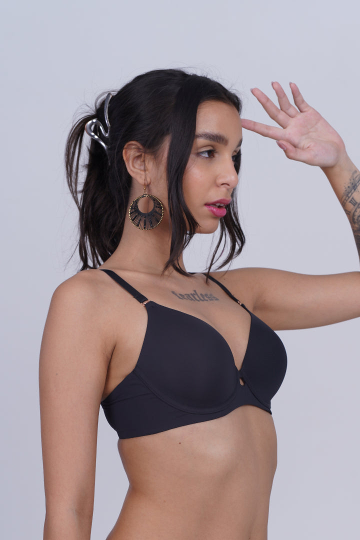 TRIUMPH Padded Underwire Bra with Modern Keyhole Detail and Sleek Contours-123I583-BLACK 04