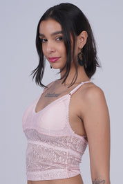 AXTZH Whisper Lace Bralette X5015-PINK-CN124