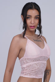 AXTZH Whisper Lace Bralette X5015-PINK-CN124
