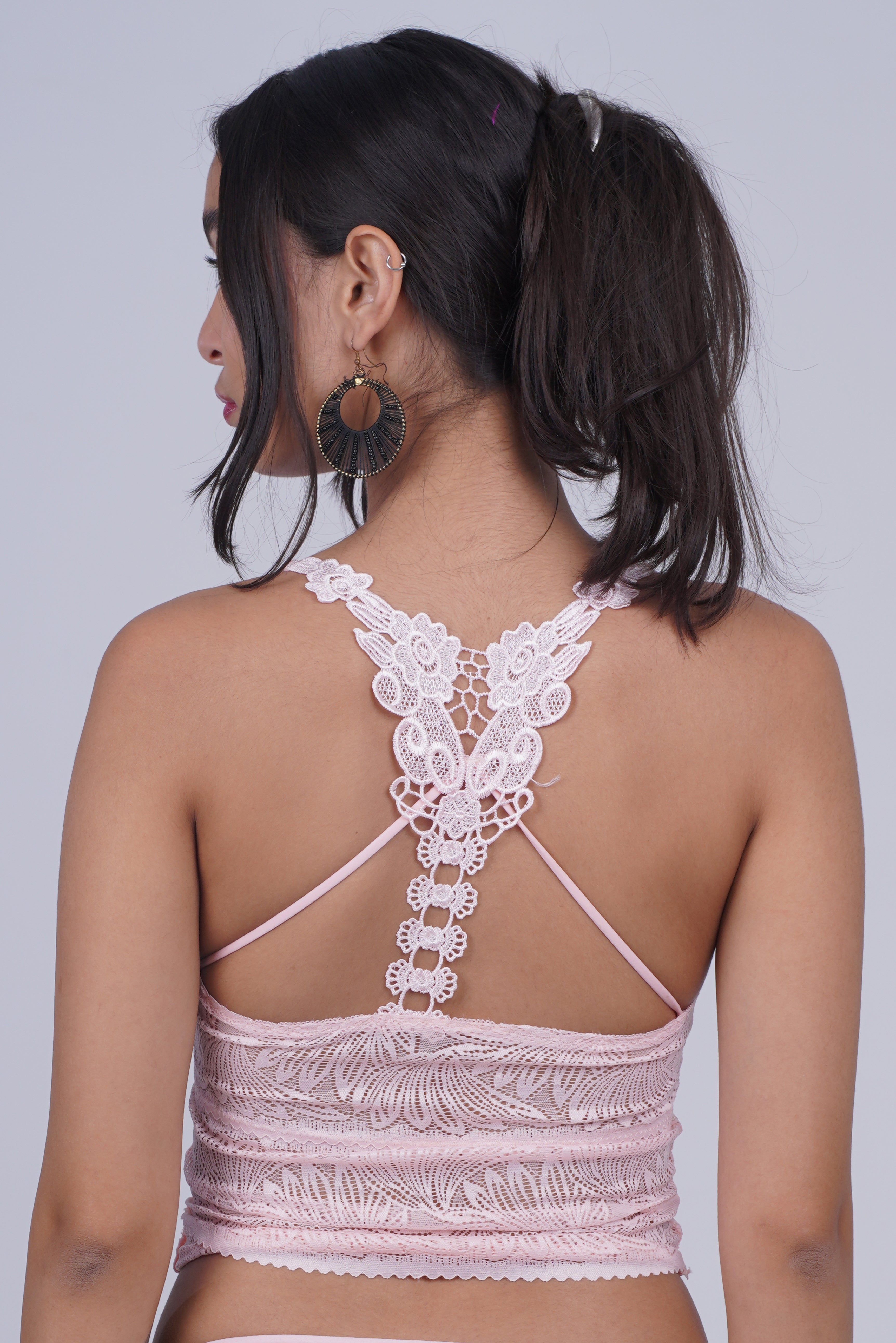AXTZH Whisper Lace Bralette X5015-PINK-CN124