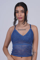 AXTZH Whisper Lace Bralette X5015-TEAL-CN124