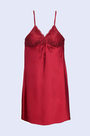 ANGELS Satin Lace Nightwear Set FASHION NW AG2222-SCARLET-F11S