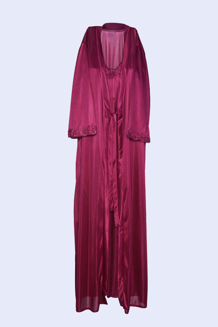 ANGELS Satin Lace Long Nightwear Set FASHION NW AG1814-ONION-F22L