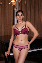 BELLAGIO Chic Sexy Panty for Women with Seamless Comfort and Lace Finishing Touches BP5073-MERLOT