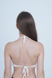 AXTZH Boho-Inspired Crochet Beachwear Crop Top for Women Perfect for Vacations and Poolside Looks X0169-WHITE7-BW1PBL