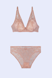 BELLAGIO Floral Lace Non-Padded BRA BB5519-LATTE-AN002