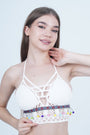 AXTZH Boho-Inspired Crochet Beachwear Crop Top for Women Perfect for Vacations and Poolside Looks X0169-WHITE4-BW1PBL