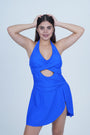 AXTZH Twist Cutout One-Piece Swimsuit X2501-RBLUE-1PF