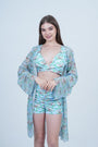 AXTZH Stylish 3-Piece Swimwear Set for Women with Coordinating Top, Shorts, and Breezy Cover-Up X0098-IRSPR-3PS