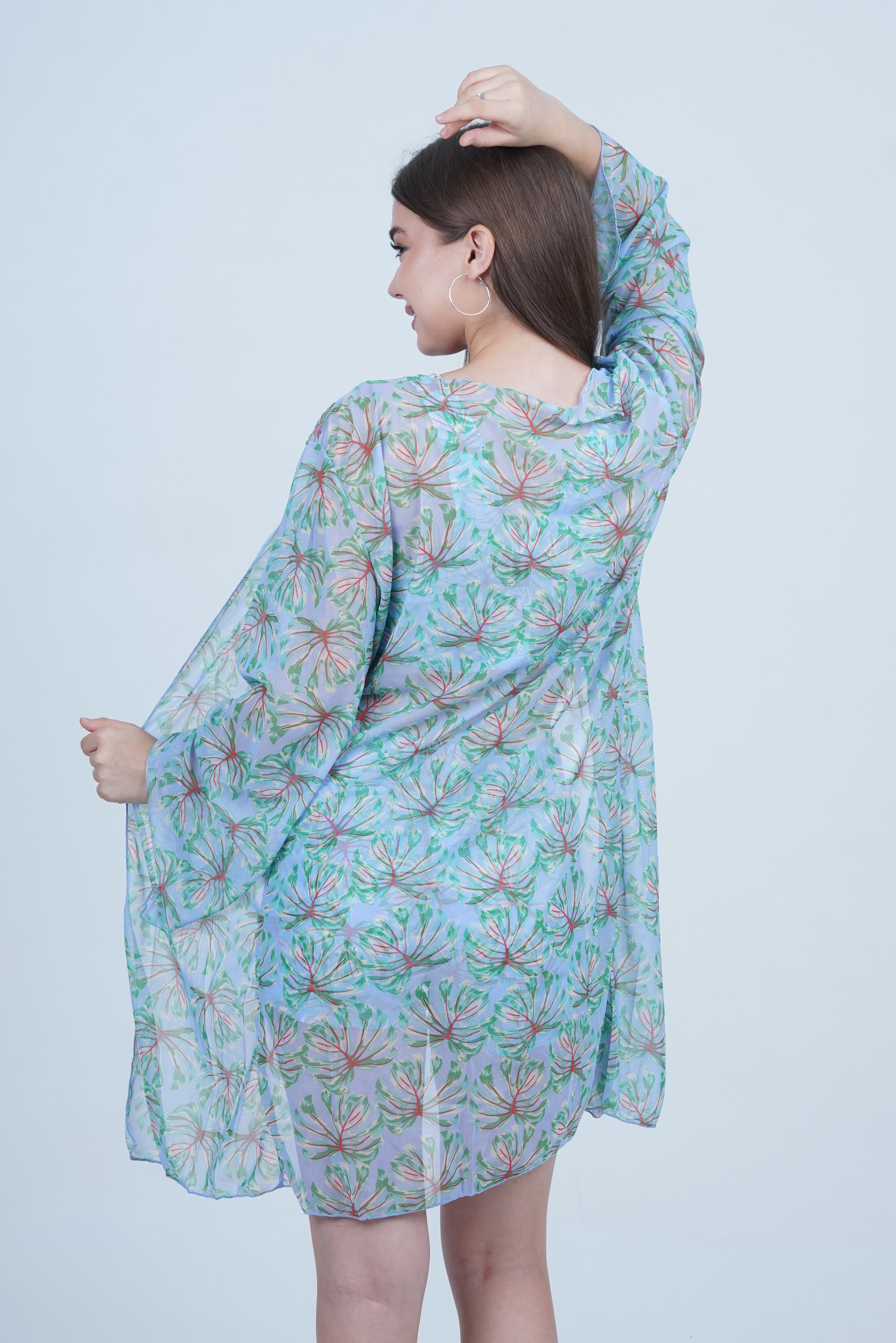 AXTZH Stylish 3-Piece Swimwear Set for Women with Coordinating Top, Shorts, and Breezy Cover-Up X0098-IRSPR-3PS