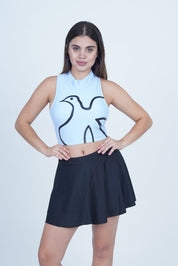 AXTZH Modern Curve Cut 2-Piece Swim Set X2357-BLUE-2PF