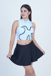 AXTZH Modern Curve Cut 2-Piece Swim Set X2357-BLUE-2PF