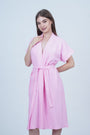 AXTZH Effortless and Sexy Towel Nightwear for Women with Adjustable Tie and Relaxed Fit XBROBEPRCOT-PINK