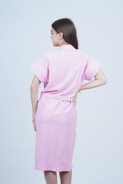 AXTZH Effortless and Sexy Towel Nightwear for Women with Adjustable Tie and Relaxed Fit XBROBEPRCOT-PINK