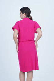 AXTZH Effortless and Sexy Towel Nightwear for Women with Adjustable Tie and Relaxed Fit XBROBEPRCOT-FUCHSIA