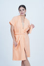 AXTZH Effortless and Sexy Towel Nightwear for Women with Adjustable Tie and Relaxed Fit XBROBEPRCOT-PEACH