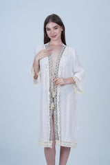 AXTZH  Lightweight Resort Cover-Up Featuring Crochet Detailing and Breezy Fit X4511-IVORY-SNGA2