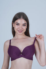 AXTZH Padded Bra for Women – Stylish One-Piece with Enhanced Shape and Gentle Comfort  AB0009-WINE-DP401
