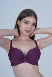 AXTZH Padded Bra for Women – Stylish One-Piece with Enhanced Shape and Gentle Comfort  AB0009-WINE-DP401