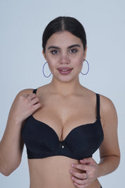 AXTZH Padded Bra for Women – Stylish One-Piece with Enhanced Shape and Gentle Comfort  AB0009-BLACK-DP401
