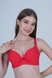AXTZH Padded Bra for Women – Stylish One-Piece with Enhanced Shape and Gentle Comfort  AB0009-RED-DP401