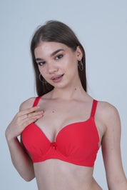 AXTZH Padded Bra for Women – Stylish One-Piece with Enhanced Shape and Gentle Comfort  AB0009-RED-DP401