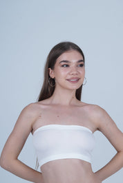 AXTZH Seamless Women’s Tube Bra with Stretchable Fit and Lightweight Feel XXTUBE001-WHITE