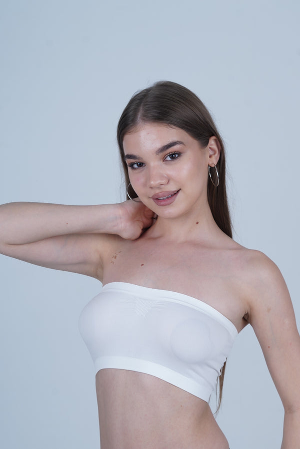 AXTZH Seamless Women’s Tube Bra with Stretchable Fit and Lightweight Feel XXTUBE001-WHITE