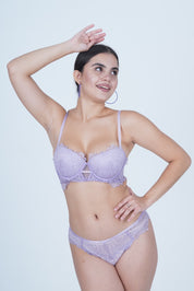 BELLAGIO Stylish Lace Panty Paired with Matching Bra for Women – Comfort Meets Allure BP5357-LILAC