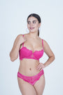 BELLAGIO Women’s Stylish Lace Bra and Matching Panty for Sensual Elegance BB5357-FUCHSIA-DN202