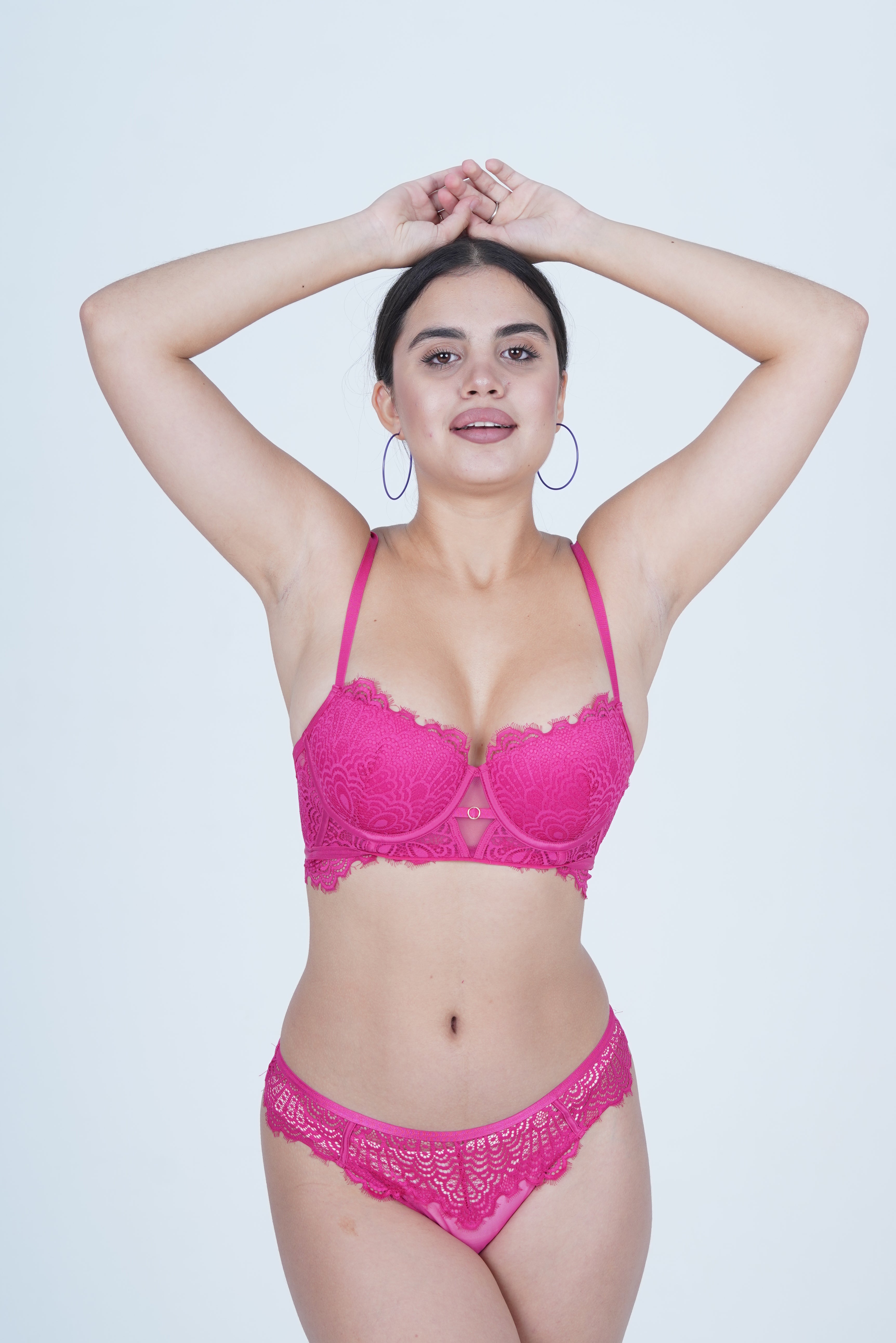 BELLAGIO Stylish Lace Panty Paired with Matching Bra for Women – Comfort Meets Allure BP5357-FUCHSIA