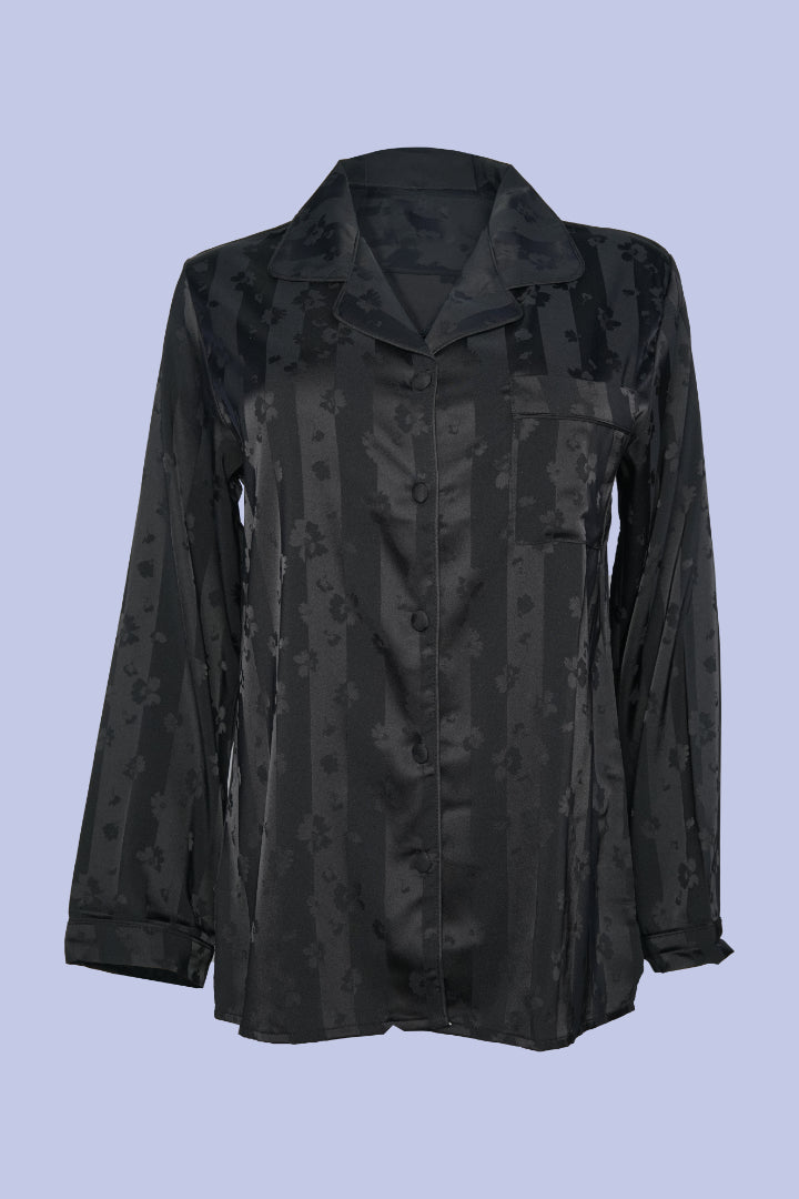 AXTZH 2-Piece Soft Nightwear Pajama Set NW X2215-BLACK-WC2S