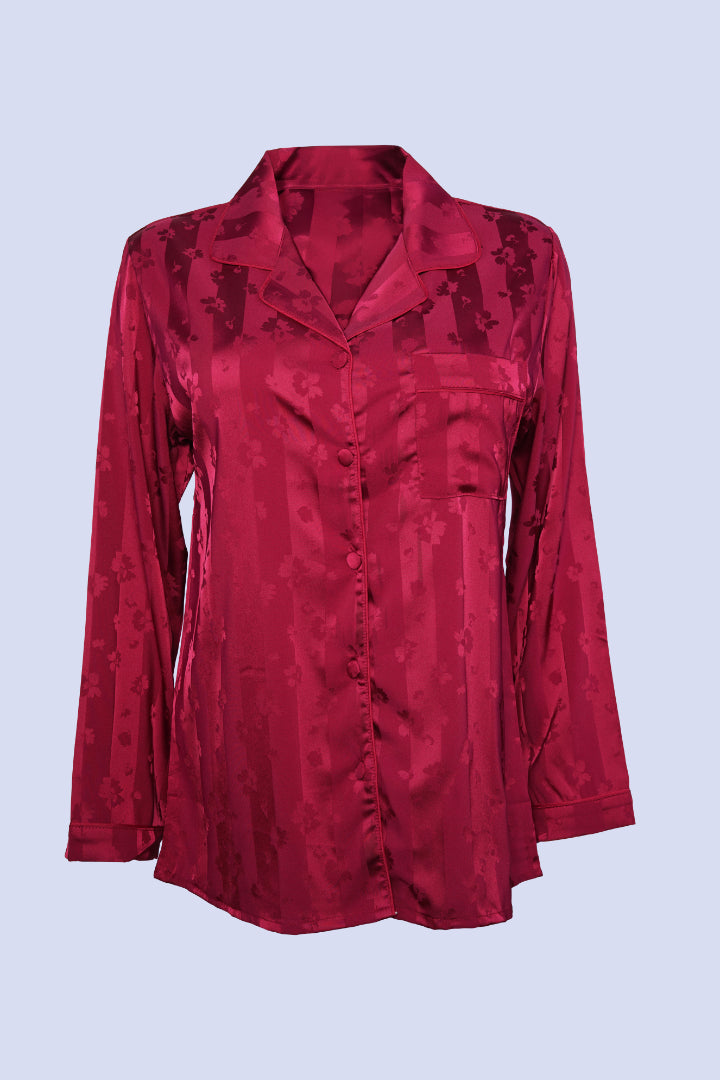 AXTZH 2-Piece Soft Nightwear Pajama Set NW X2215-SCARLET-WC2S