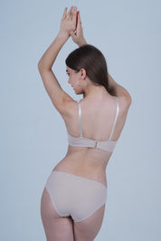 AXTZH Women’s Beautifully Designed Sexy Panty with Delicate Front Lace Accent AP7202-NUDE