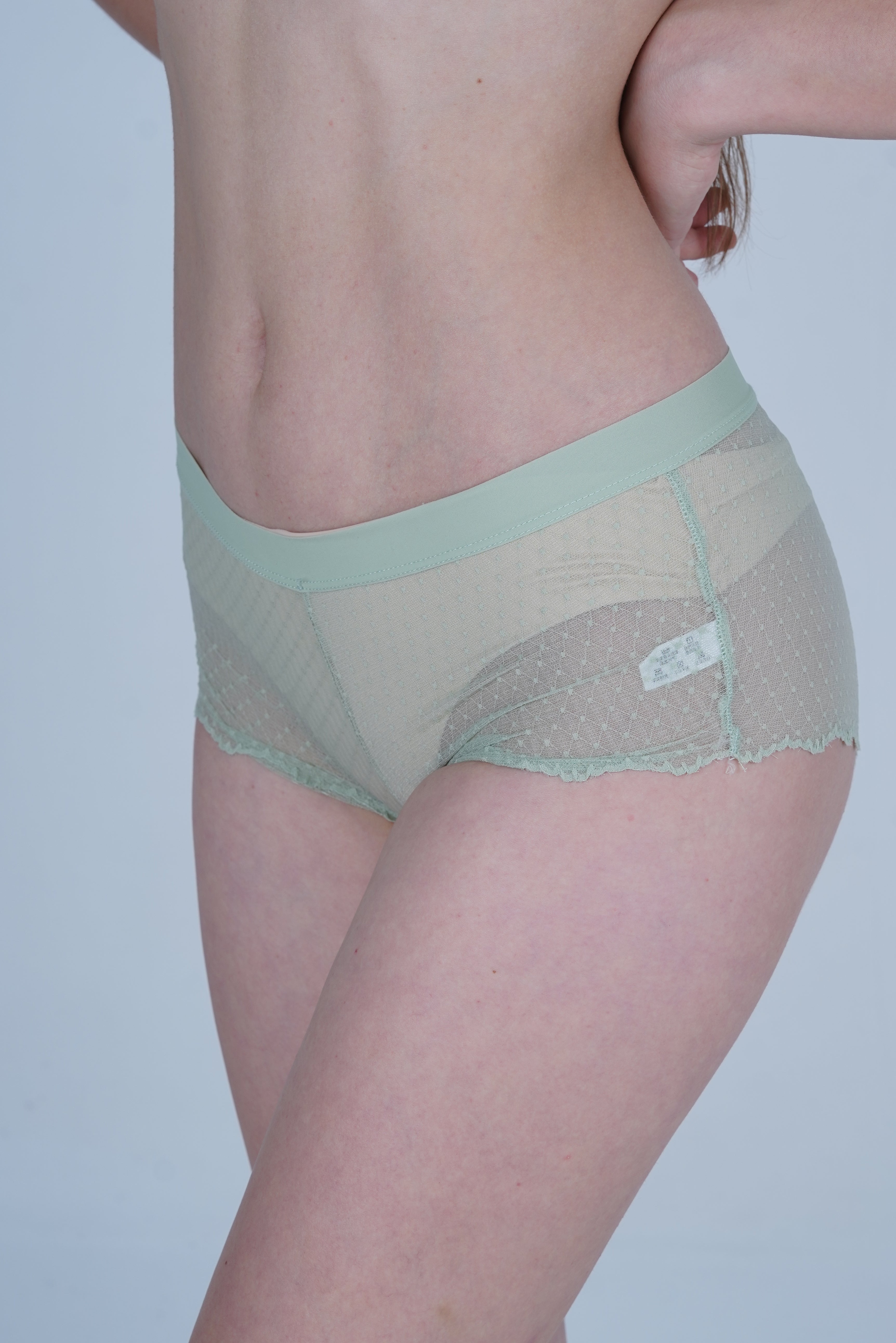 AXTZH Women’s Sexy Mid-Rise Brief with Soft Fabric and Delicate Scalloped Edges XPTYFNE6524IO-TGREEN
