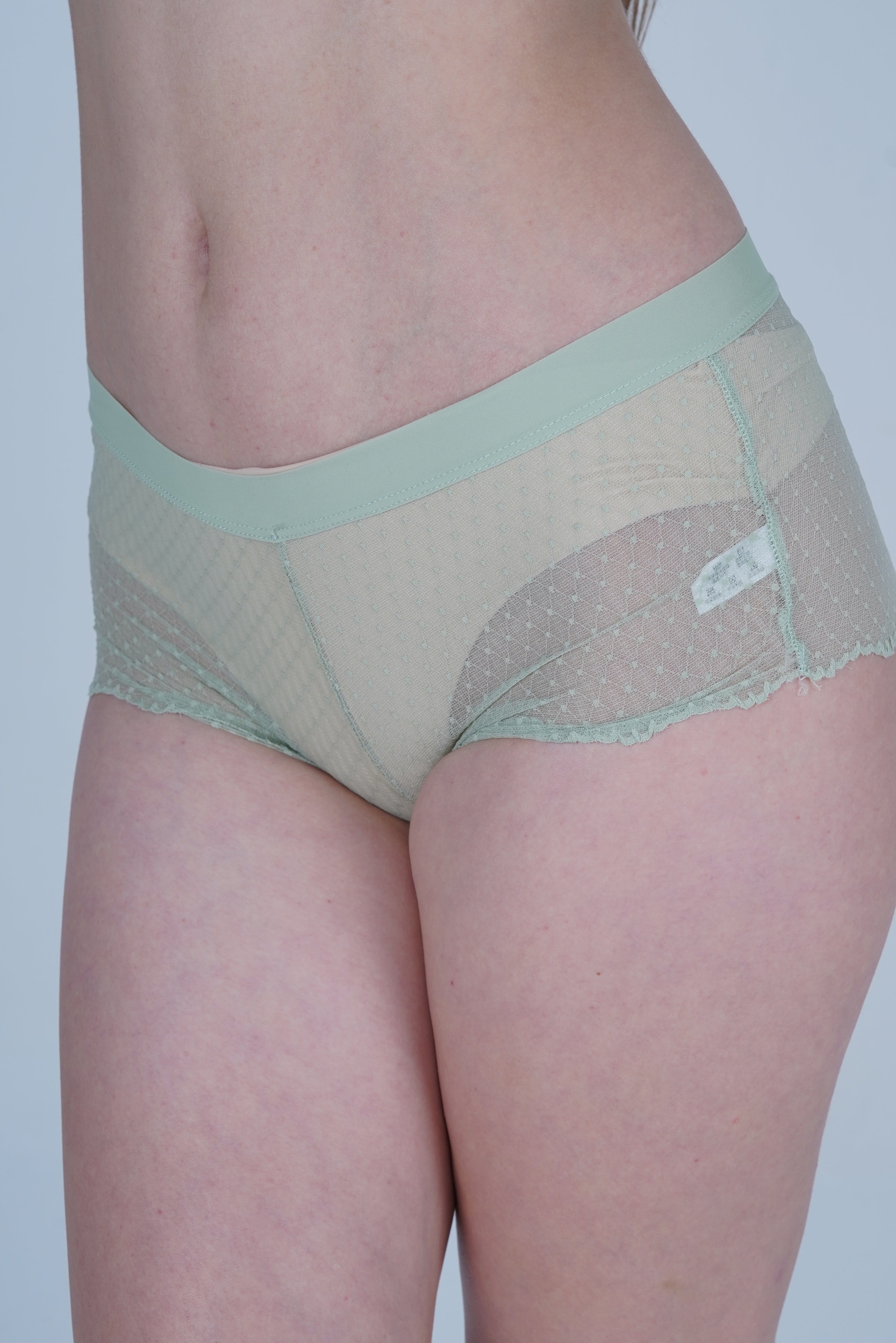 AXTZH Women’s Sexy Mid-Rise Brief with Soft Fabric and Delicate Scalloped Edges XPTYFNE6524IO-TGREEN