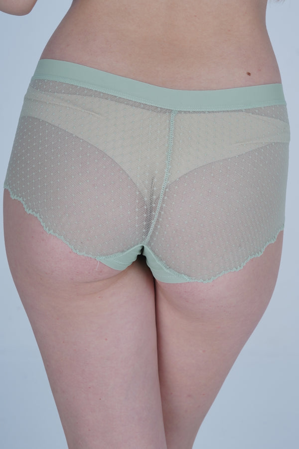 AXTZH Women’s Sexy Mid-Rise Brief with Soft Fabric and Delicate Scalloped Edges XPTYFNE6524IO-TGREEN
