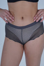 AXTZH Women’s Sexy Mid-Rise Brief with Soft Fabric and Delicate Scalloped Edges XPTYFNE6524IO-GRAPHITE