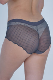 AXTZH Women’s Sexy Mid-Rise Brief with Soft Fabric and Delicate Scalloped Edges XPTYFNE6524IO-GRAPHITE